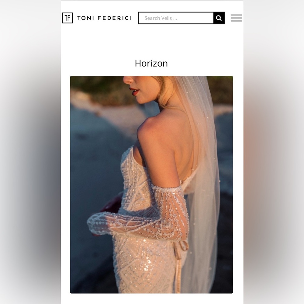 TONI FEDERICI “Horizon” Veil BRAND NEW, NEVER WORN